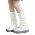 thumbnail image 2 of HUANBAI Elegant Knitted Leg Warmers For Girls Cozy Ankle Socks Soft Blend Tights For Kids Dance Ballet Party Wear / White(42cm), 2 of 4