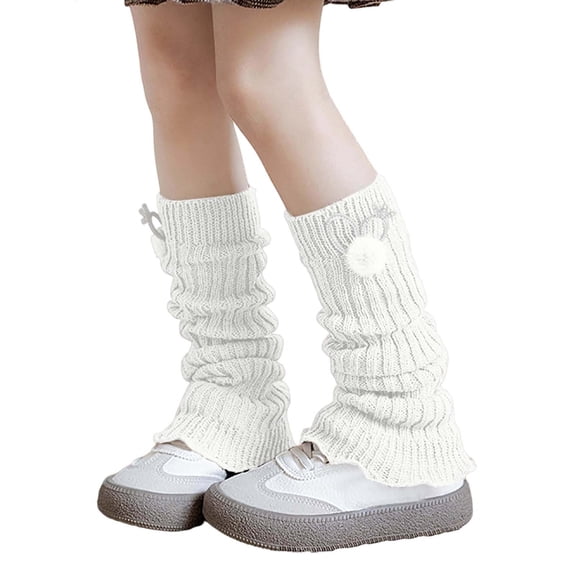 Gyujnb Elegant Knitted Lolita Leg Warmers for Girls Cozy Ankle Socks Soft Blend Tights for Kids Dance Ballet Party Wear