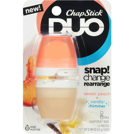 ChapStick DUO douce Peach et Vanilla Shimmer Baume à lèvres - 0,194 oz Chaque (2 pièces)