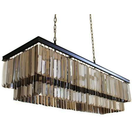 D Angelo 40 Smoked Glass Crystal Prism Chandelier Com D Angelo 40 Smoked Glass Crystal Prism Chandelier