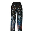 thumbnail image 4 of Womens Casual Capri Pants Relaxed Fit Graphic Print Capris Pants Loose Baggy Wide Leg Lounge Pajama Pants, 4 of 5