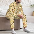 thumbnail image 7 of Picia Tropical Fruits Pattern Men’s Long-Sleeve Sleepwear Set - Soft 2-Piece Loungewear with Pockets, Comfy PJs for Relaxing Nights-Small, 7 of 7