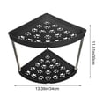 thumbnail image 3 of Triangular Countertop Spice Rack 2-Tier Corner Organizer Shelf for Kitchen Bathroom, Plastic Multi-Use Storage, Black/White, 34 x 30 cm, 3 of 6