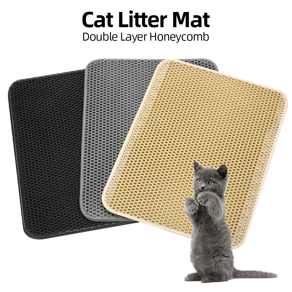 Cat Litter Mat Cat Litter Trapping Mat Double Layer Design for Cat Litter Box S