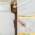 thumbnail image 3 of Kingrest Juego de Funda Nórdica Individual, 3 Piezas de Algodón Orgánico 100% de Lujo, Color Sólido, Suave y Transpirable, con Cierre, 3 of 9