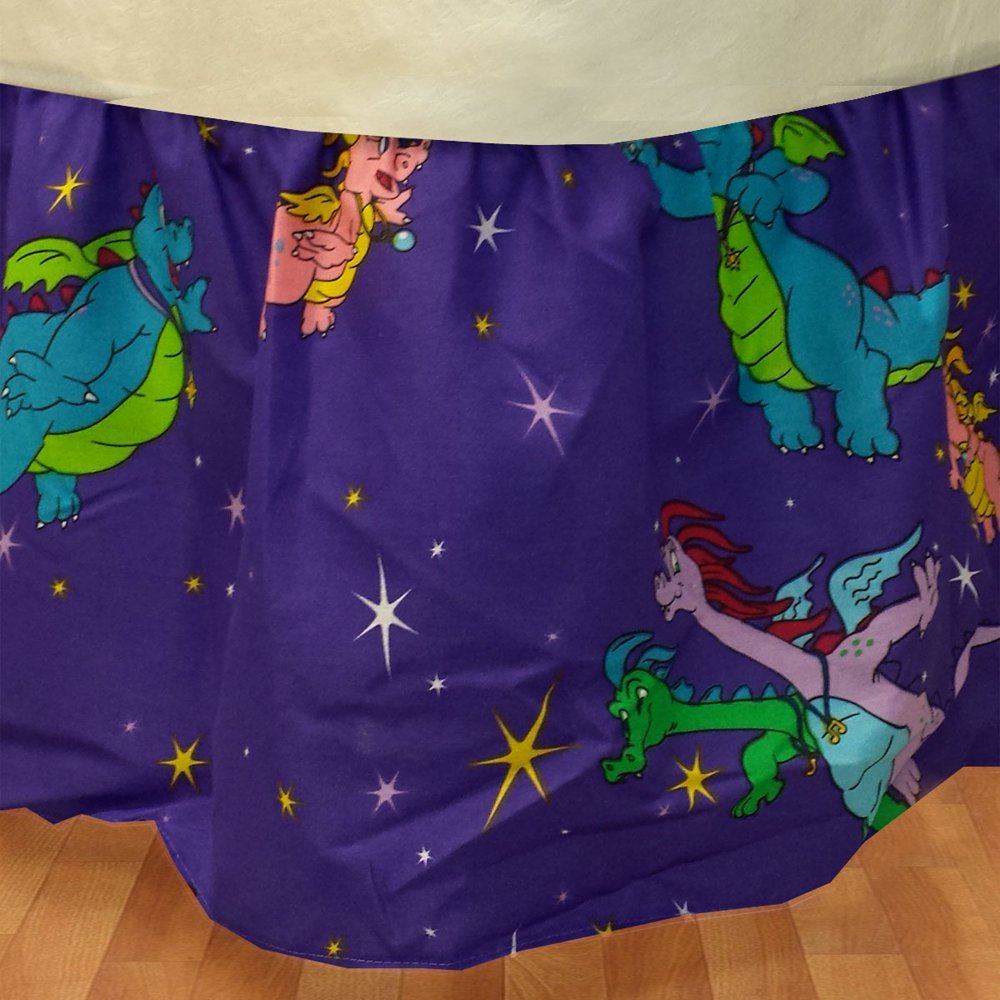 Dragon Tales Twin Bedskirt Cartoon Dragons Bed Accessory