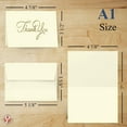 thumbnail image 4 of 2025 Business Thank You Cards, Nice Elegant Gold Embossed, Half Fold White Blank Greetings, Gift & Presents | Holiday, Baby & Bridal Shower, Wedding, Graduation | Set of 25 Cards & 25 Envelopes, 4 of 5