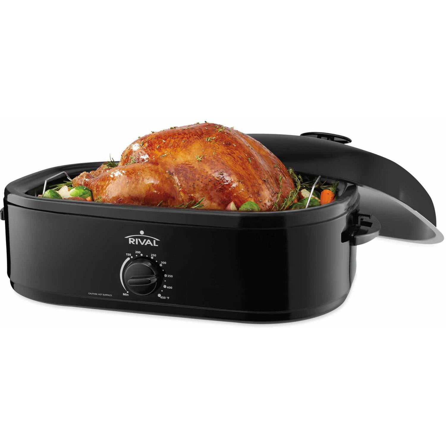 KITESSENSU Nonstick Roasting Pan with Lid - Large Turkey Roaster with Rack  16 x 12 Inch - Heavy Duty Covered Roasting Pot for Oven, Dishwasher Safe