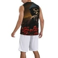 thumbnail image 2 of Honeii Elegant Rose Skull print basktball shirt for men and women, Unisex basketball jersey for Theme party-XX-Large, 2 of 6