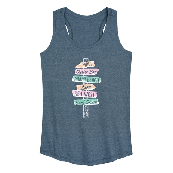 Instant Message - Beach Signs Graphic Racerback Tank