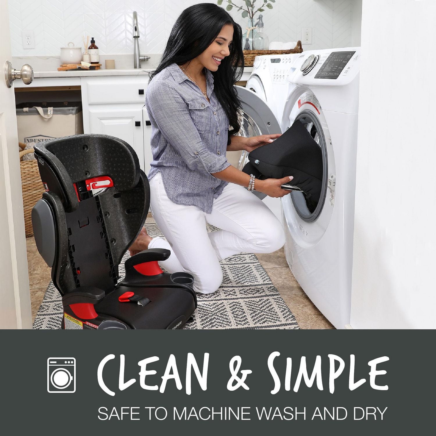 Britax Highpoint Backless Belt-Positioning Booster Seat, SafeWash Black Ombre