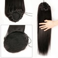 thumbnail image 3 of Straight Human Hair Ponytail Drawstring Ponytails Extension for Black Women Brazilian Straight Remy Hair Clip In Ponytail hairpieces Natural Black, 3 of 7