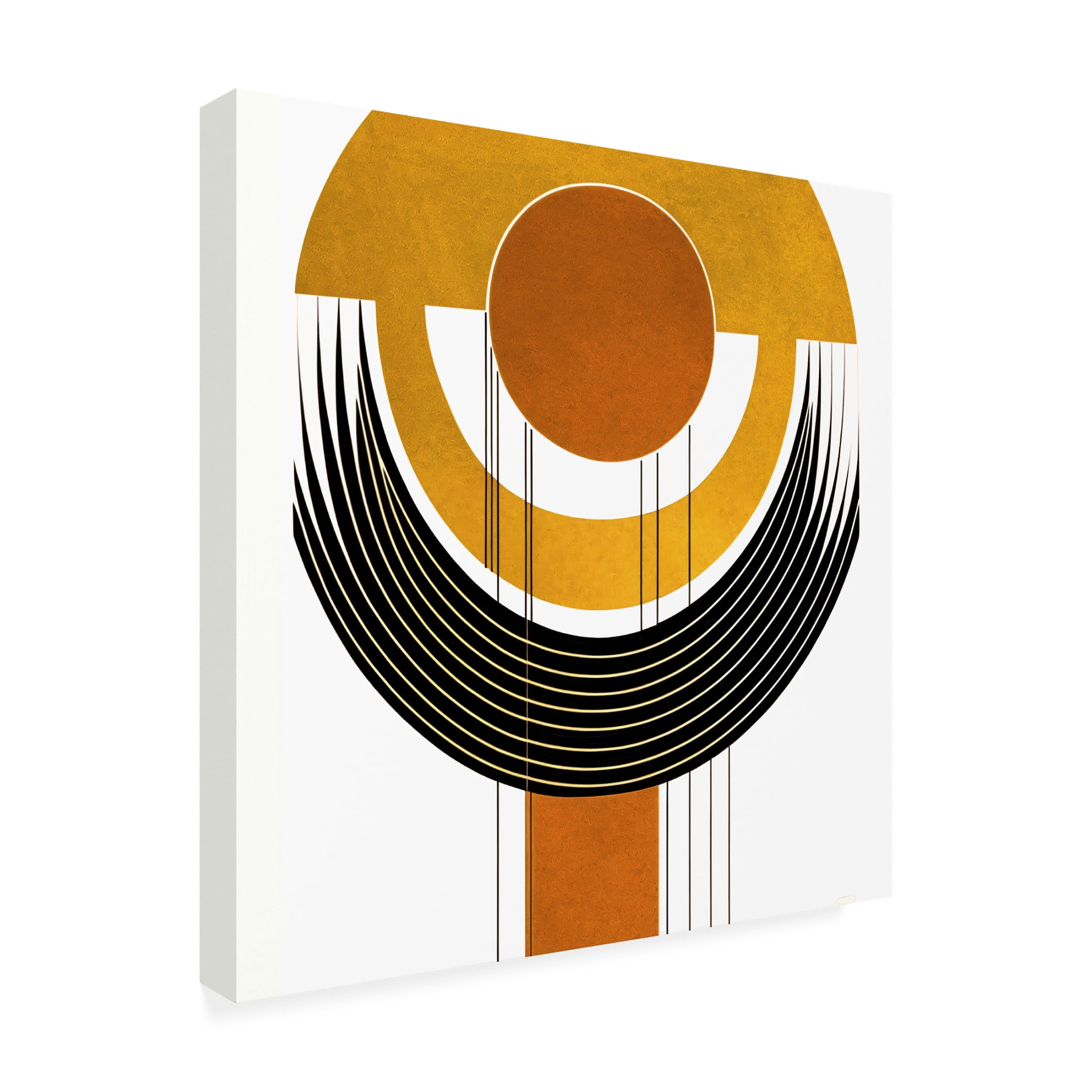 Canvas Wall Art - Ray Heere 'Mid Century Abstract Painting 10' Wall Art for Living Room, Bedroom, or Office Décor by Trademark Fine Art - 14 x 14 Inches