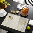 thumbnail image 3 of Sage Green Easter Placemats Set of 4, Spring Vintage Bunny Eggs on Linen Placemats for Dining Table, Place Mats for Kitchen Tabletop, Waterproof Wipeable Dining Table Mats Set, 3 of 9