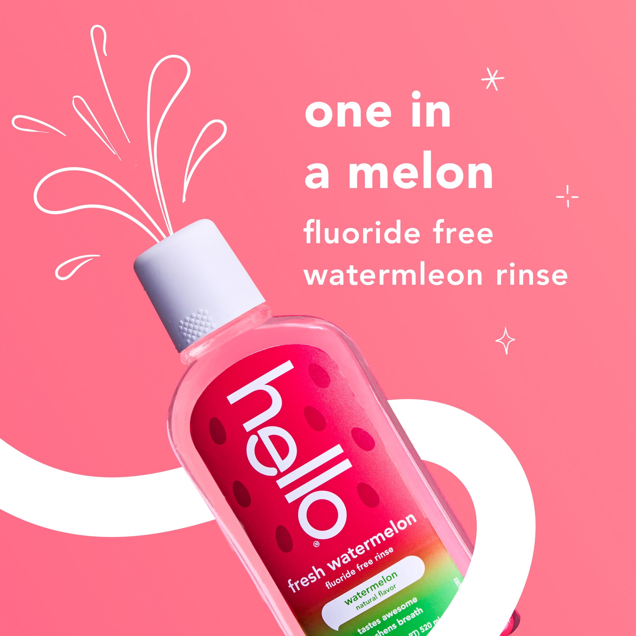 hello Fresh Watermelon Kids Mouthwash, Fluoride Free, 17.6 fl oz