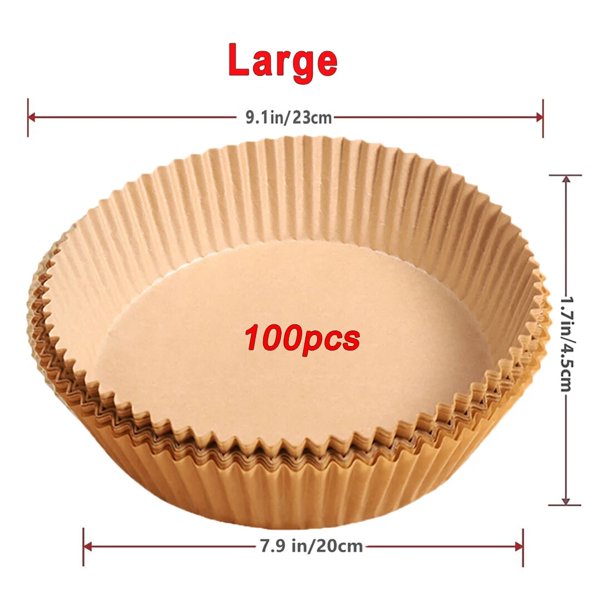Papel desechable antiadherente para freidora de aire, revestimiento redondo para hornear, accesorios de cocina, 50/100 piezas