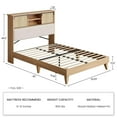 thumbnail image 2 of TROPOW Queen Bed Frame,with Shelves, Boho Queen Bed Frame with Shelf Headboard Sliding Door, Solid Wood Foundation with Silent Slats, No Box Spring Needed, Bohemian Natural Wood, 2 of 8