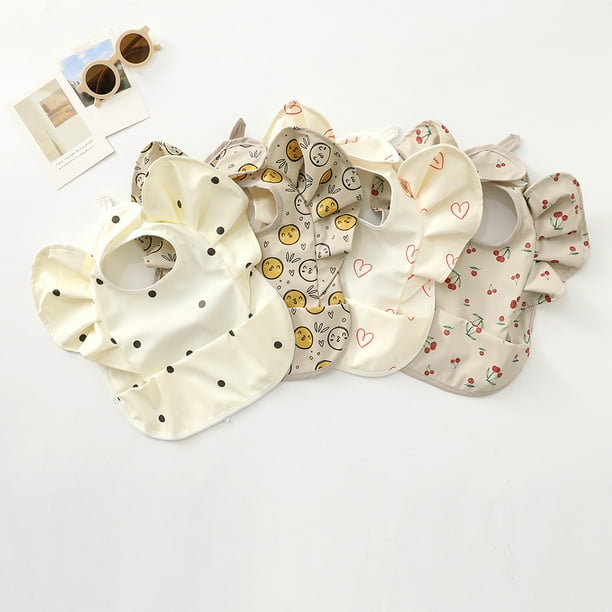 Babero para bebé a prueba de desorden - Babero impermeable con alas de manga voladora para bebé niño o niña - Baberos para bebé