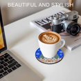 thumbnail image 6 of Gingerbread Christmas Coasters Set of 6, Absorbent Coasters for Drinks, Xmas Tree Snowflake Blue Coaster for Desk Coffee Table Protection, Home Decor House Warming Gifts 4", 6 of 8