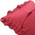 thumbnail image 5 of PiccoCasa Satin Pillowcase Ruffled Pillow Shams Set of 2, Standard/Queen Burgundy, 5 of 8