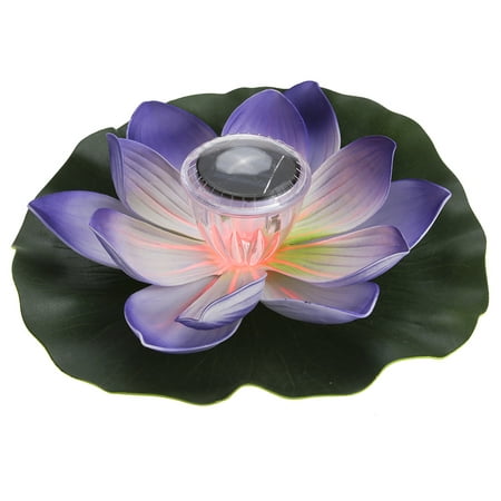 Lixada Solar Powered LED Lotus Flower Light RGB Water Resistant Outdoor Floating Pond Night Light Auto On /