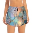 thumbnail image 3 of Uemuo Pastel Abstract Fluid Art Pattern Women's Athletic Shorts High Waisted Running Shorts with Liner Pockets Gym Elastic Workout Shorts-X-Large, 3 of 9