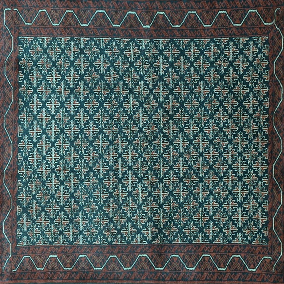 Ahgly Company Indoor Square Persian Light Blue Traditional Area Rugs, 3' Square