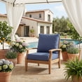thumbnail image 2 of Aoodor 24 x 26 Inch Outdoor Seat Cushion, Water-Resistant & Fade Resistant Deep Seat and Back Cushion with Removable Cover for Patio Furniture Chair, Sofa and Couch, Navy Blue, 2 of 10