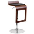 thumbnail image 1 of Walnut Bentwood Adjustable Height Barstool with Drop Frame and Black Vinyl Seat, 1 of 4
