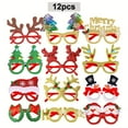 thumbnail image 3 of 12Pcs Christmas Glasses Glitter Holiday Party Glasses Frames Christmas Decoration Accessories Costume Eyeglasses for Christmas Parties Holiday Favors (One Size Fits All), 3 of 7