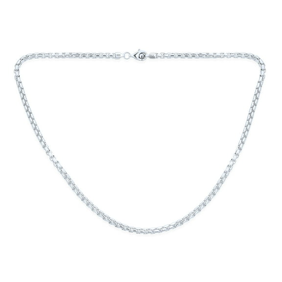 Bling Jewelry Womens Men's 5MM Thick Sterling Silver Box Chain Necklace Italian Made 16-30 Inch