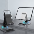 thumbnail image 5 of Cell Phones Stand Desk Foldable Desktop Phone Holder Cradle Dock Aluminum Alloy Suitable for Smartphone Tablet 2 Color, 5 of 6