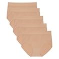 thumbnail image 4 of Carole Hochman Women's Underwear Silky Soft Seamless Full Coverage Modern Brief Panties 5 Pack Multipack (XX-Large, Tan), 4 of 4