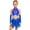 Blue, variant on Teen Girls Crop Top Metallic Skirt With Gloves Hip Hop Set Sequins Cheer Uniform Latin Jazz Dance Outfit Black 8