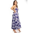 thumbnail image 3 of Sakkas Niza Women's Maxi Summer Casual Sleeveless Floral V neck Loose Long Dress - 212-Blue - One Size, 3 of 5
