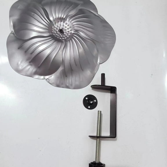 CASAFUN Metal Deck Mounted Bowl Bird Bath for Railing Patio Large Balcony Clearance Modern Bird Water with Stake Clam for Outdoors Garden