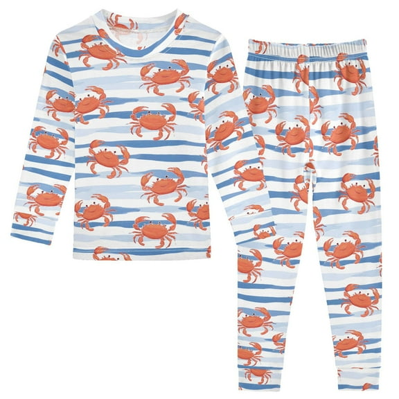 Pajama Watercolor Crab Cute Comfortable Cotton Two-piece Pajama Set