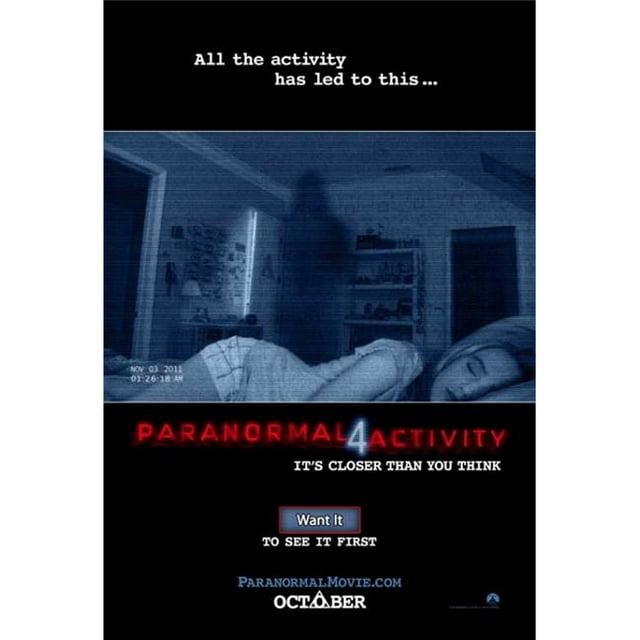 Posterazzi MOVAB77405 Paranormal Activity 4 Movie Poster - 27 x 40 in.