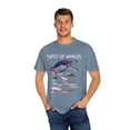 thumbnail image 4 of Novelty Marine Biodiversity Enthusiasts Gift Vintage Retro Types Of Whales Adventurers Men Women Unisex Garment-Dyed T-shirt, 4 of 4