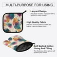 thumbnail image 4 of 2 PCS Oven Baking Gloves Set Heat Resistant Oven Mitt & Pot Holder Set Cooking Mitts Kitchen Home Supplies Teal and Orange Abstract Shapes, 4 of 5