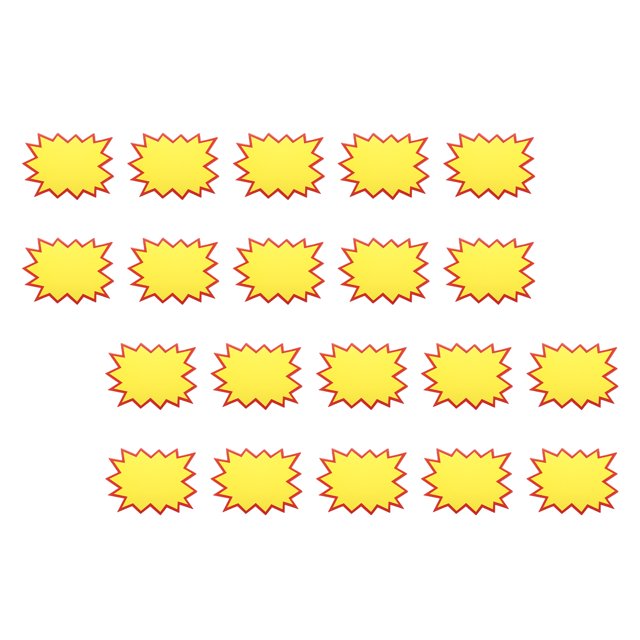 Uxcell 100 Pcs 6.3"x4.7" Star Burst Signs Blank Tags for Retail Store, Yellow