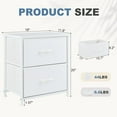 thumbnail image 2 of YEXJ Dresser for Bedroom with 2 Drawers, Storage Organizer Units with Cabinet Wooden Top for Clothing Closet Living Room Hallway, Fabric Bins, White2, 2 of 8