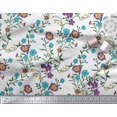 thumbnail image 2 of Soimoi polyester Crepe Fabric Leaves & Floral Artistic Print Sewing Fabric Yard 52 Inch Wide, 2 of 5