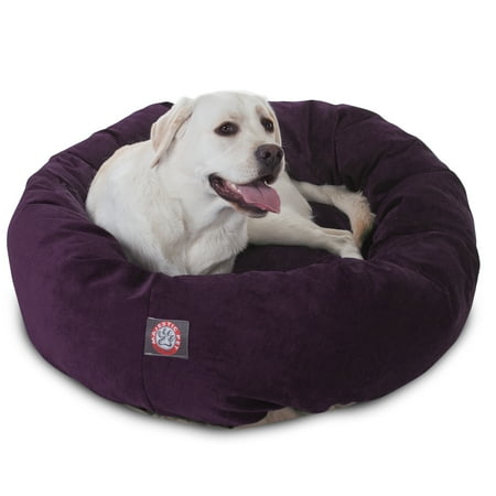 UPC: 0788995526612 | Majestic Pet | Villa Velvet Bagel Pet Bed For Dogs  Aubergine  Large