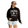 thumbnail image 3 of Women's Gameday Couture  Black Chicago Fire Catch the Vibe Studded Pullover Hoodie, 3 of 5