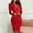 Red, variant on Njoeus Women's V Neck Lepal Collar Work Pencil Dress Long Sleeve Office Bodycon Dresses Cocktail Party Midi Dresses