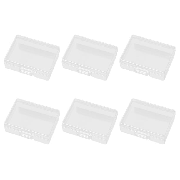 Caja de almacenamiento de plástico rectangular de 6 piezas, pequeña caja transparente, contenedor para joyas, organizador de colección (49 unidades)