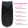 thumbnail image 3 of Extensiones de cabello Pobokix Yaki Straight 120g 35cm Natural Black, 3 of 6