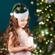 thumbnail image 1 of Gorro navideño con estampado verde, gorro navideño para adultos y niños, gorro navideño para mascotas, gorro decorativo para el día de Navidad, gorro decorativo de tela., 1 of 6