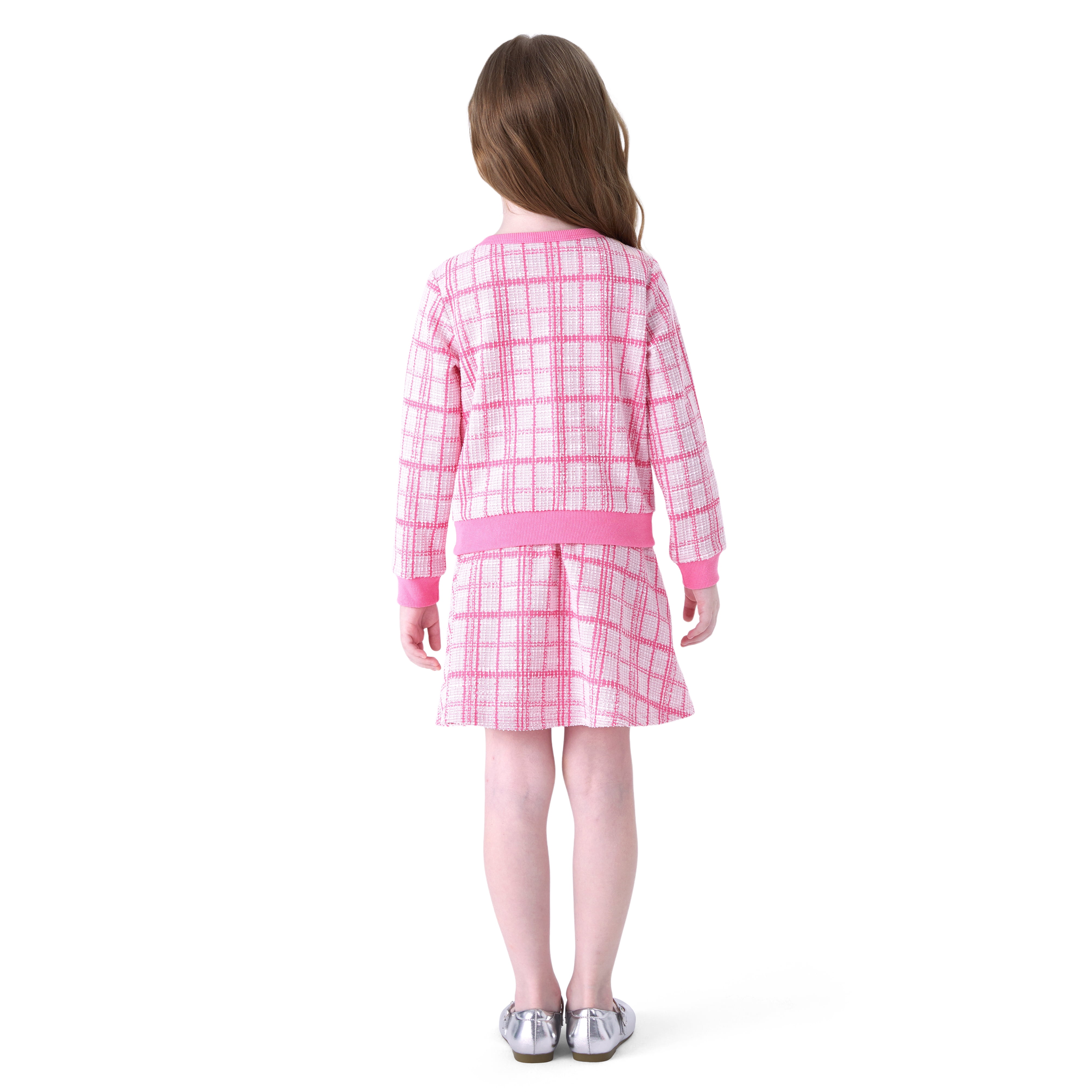 Disney Princess Ariel Girls Dresses Sets Preppy Plaid Tweed Jackets and Skirts 2 Pieces Sizes 2-6